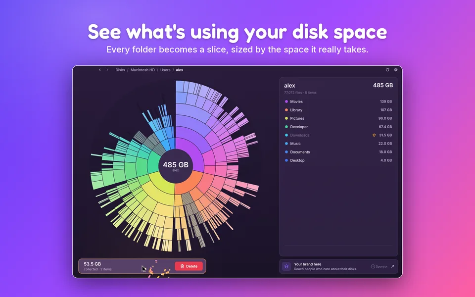 SquirrelDisk: See what's using your disk space