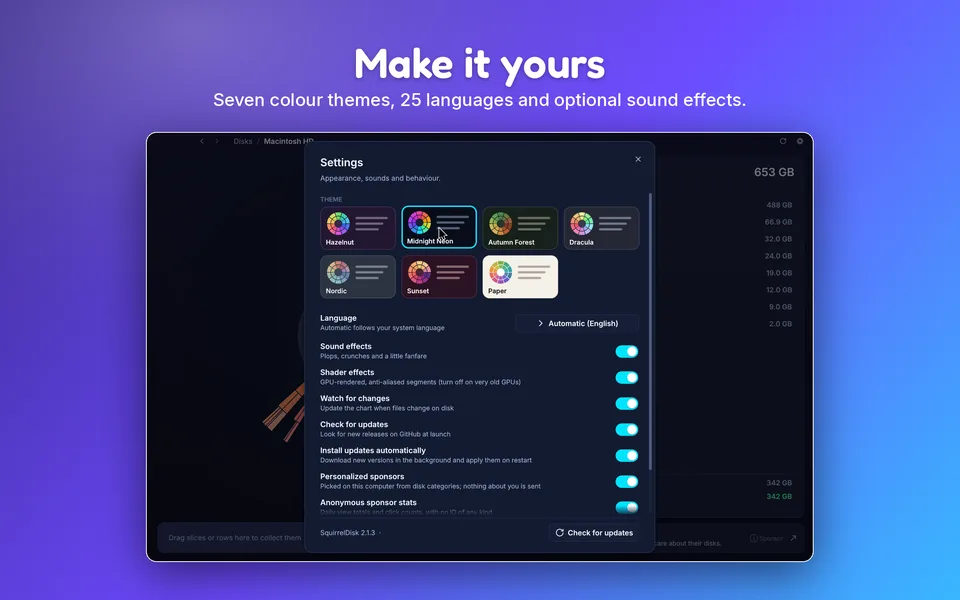 SquirrelDisk: Make it yours